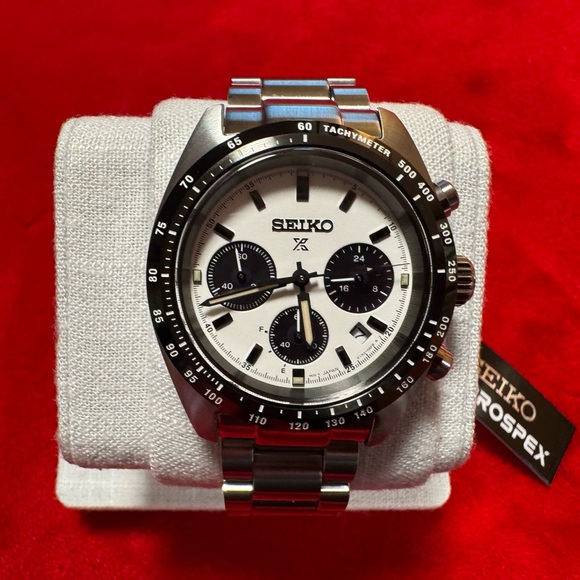 Seiko 39mm SSC813 Prospex Panda Solar Chronograph Men’s Watch – 100m Box & Tags